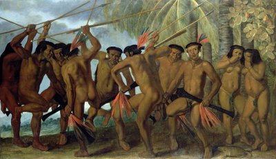 Tapuya Men of North Eastern Brazil in War Dance, 1641 by Albert van der Eeckhout